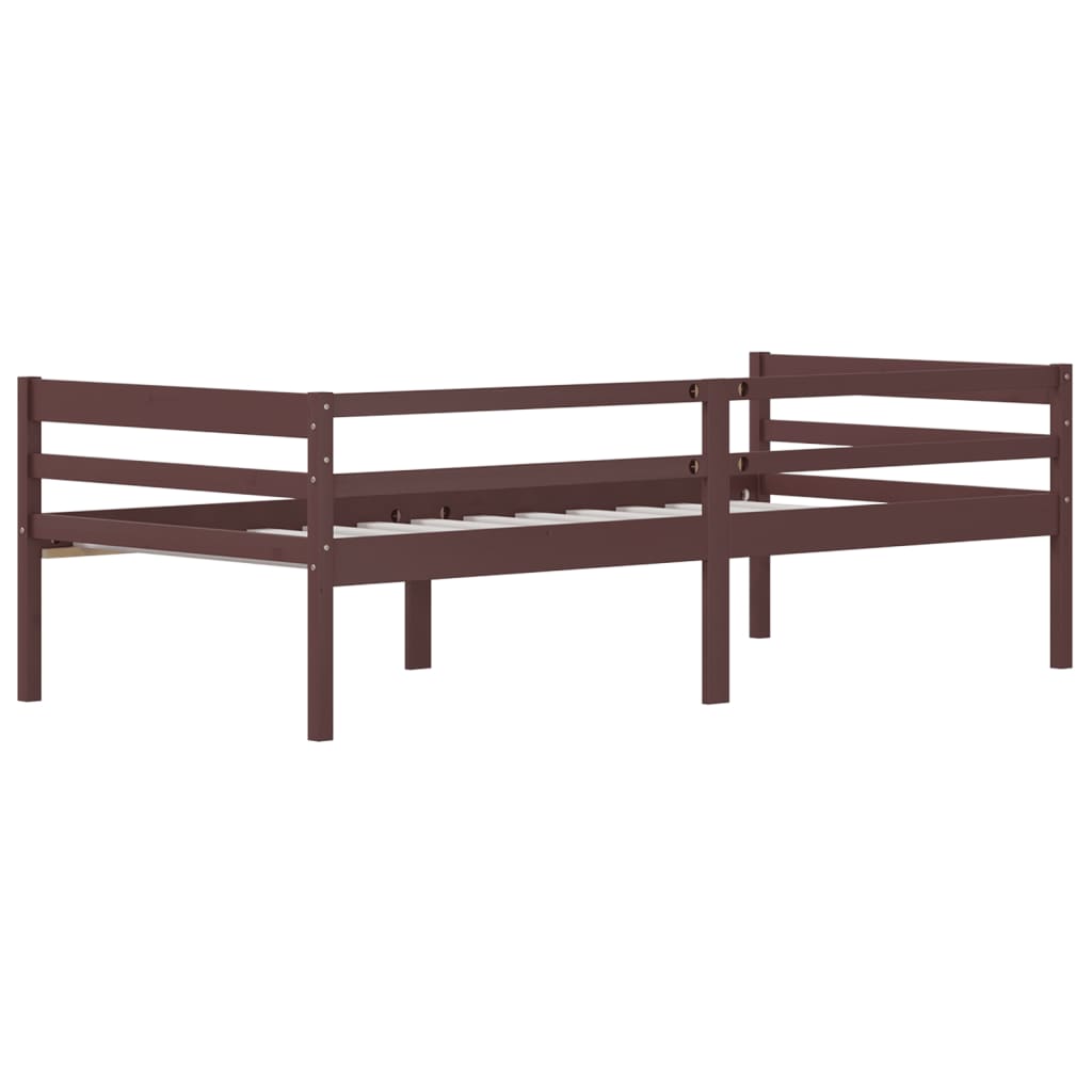 Bed Frame | Dark brown | Solid Pine wood | Single | Durable | Bed Frame