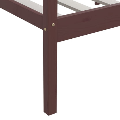 Bed Frame | Dark brown | Solid Pine wood | Single | Durable | Bed Frame