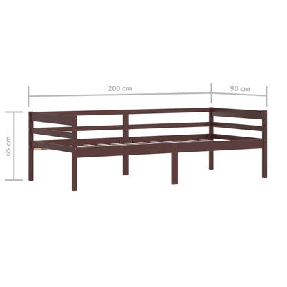 Bed Frame | Dark brown | Solid Pine wood | Single | Durable | Bed Frame