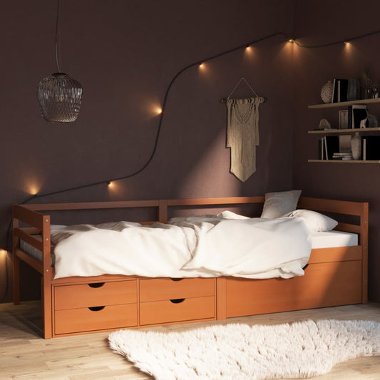 Bed Frame | Honey brown | Solid pine wood | Single | Bed Frame