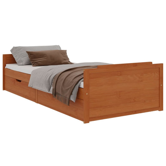Bed Frame | Honey brown | Solid pine wood | Single | Bed Frame