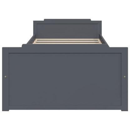 Bed Frame | Dark Grey | Solid Pine Wood | Single | Bed Frame