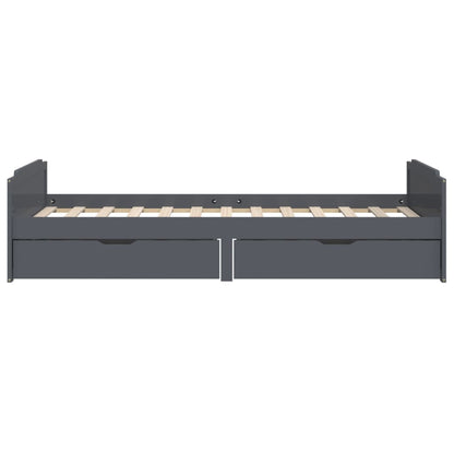 Bed Frame | Dark Grey | Solid Pine Wood | Single | Bed Frame