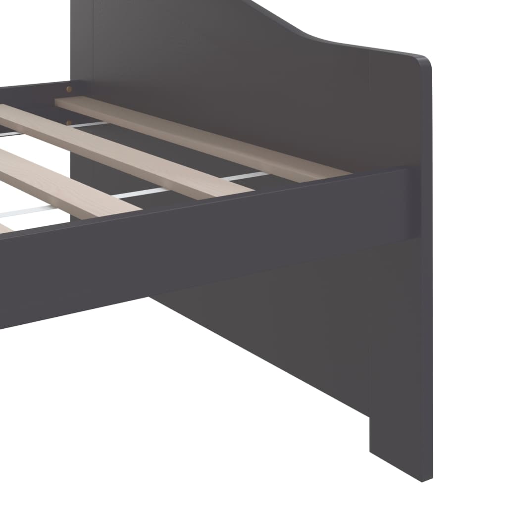 3-Seater Day Bed without Mattress Dark Grey 90x200cm