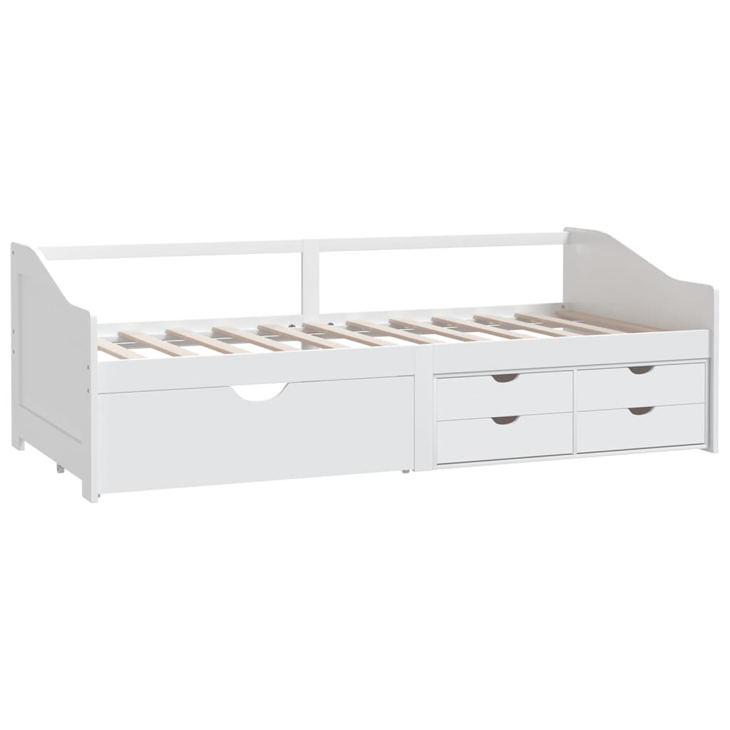 3-Seater Day Bed without Mattress White Solid Pinewood 90x200cm