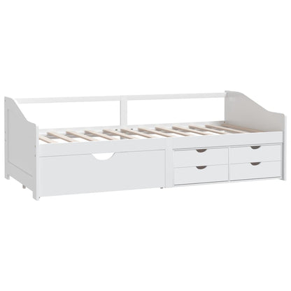 3-Seater Day Bed without Mattress White Solid Pinewood 90x200cm