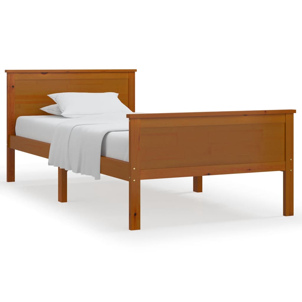 Bed Frame | Honey Brown | Solid pine wood, plywood | Single Bed