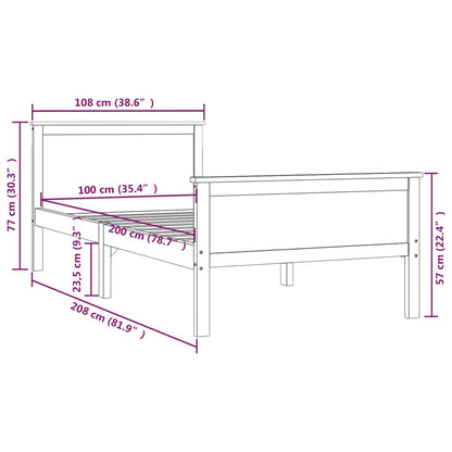 Bed Frame | Honey Brown | Solid pine wood, plywood | Single Bed