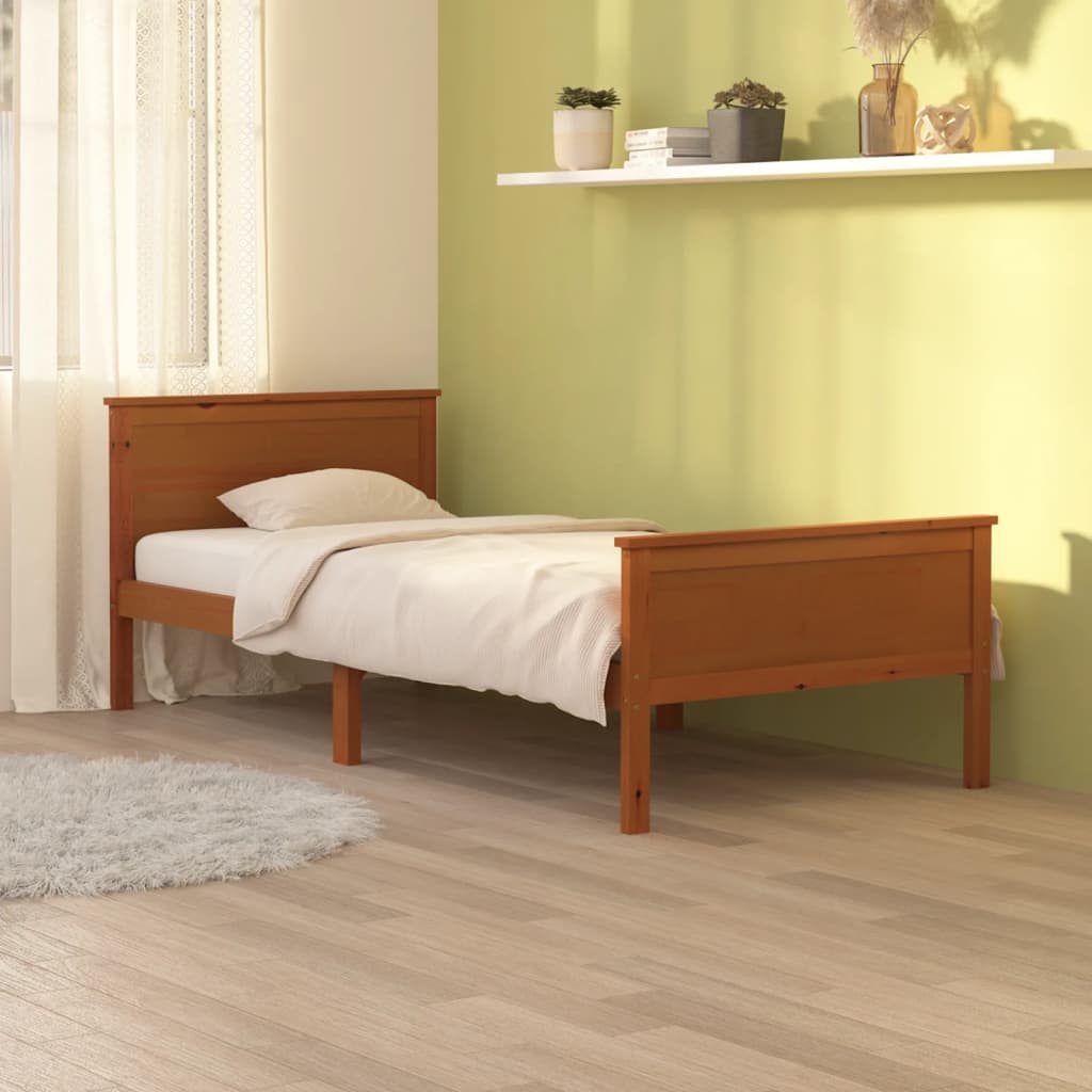 Bed Frame | Honey Brown | Solid pine wood, plywood | Single Bed