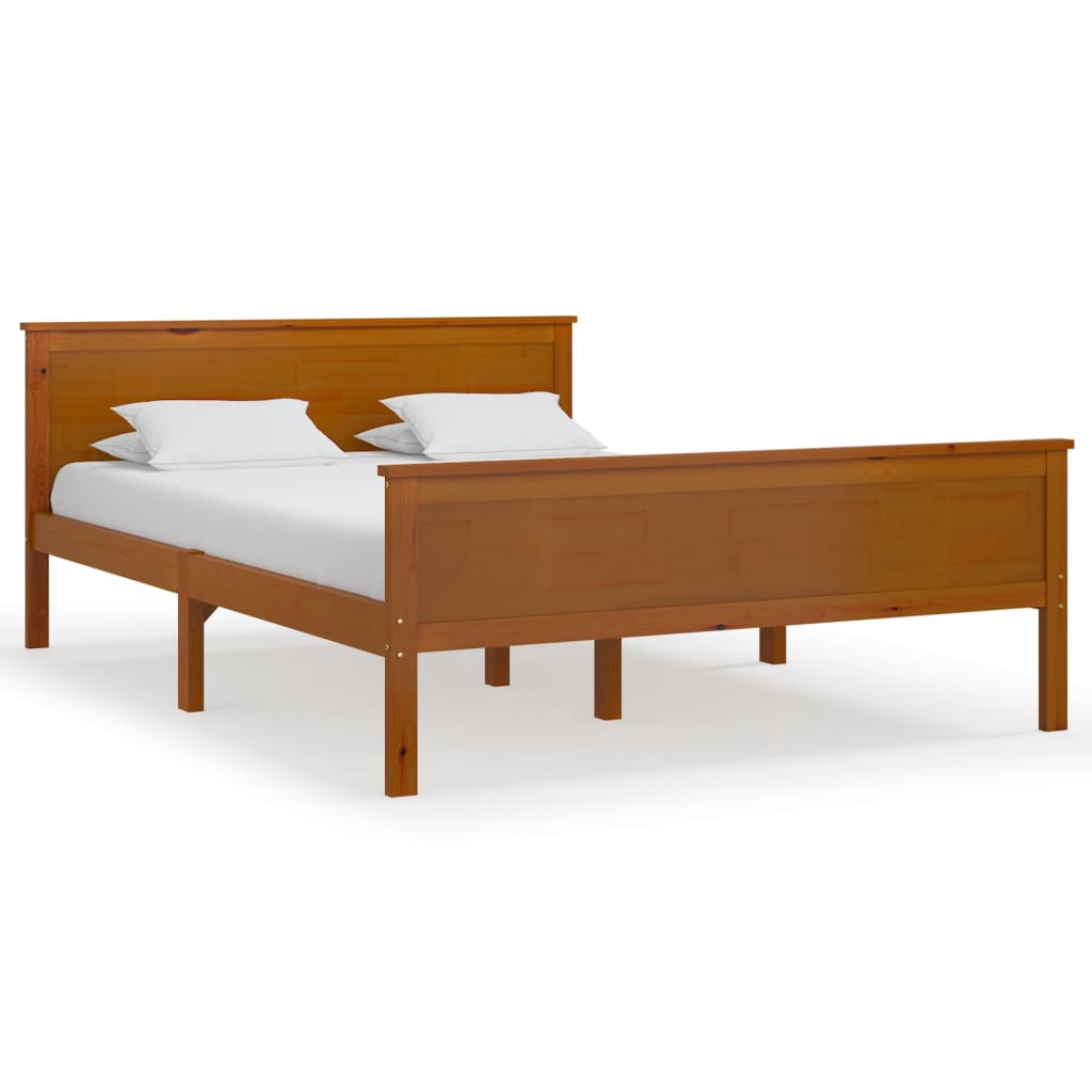 Bed Frame without Mattress Honey Brown Solid Wood Pine 120x200cm