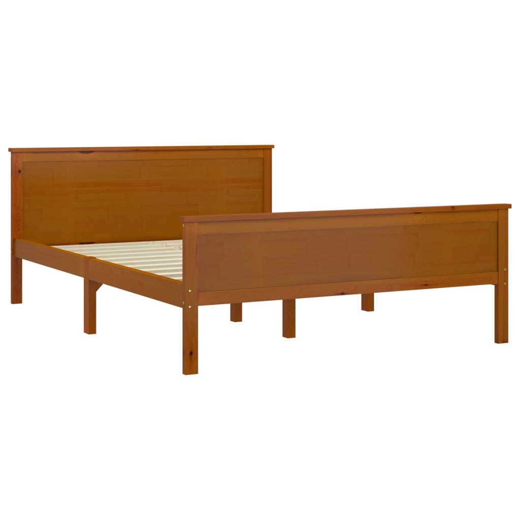 Bed Frame without Mattress Honey Brown Solid Wood Pine 120x200cm