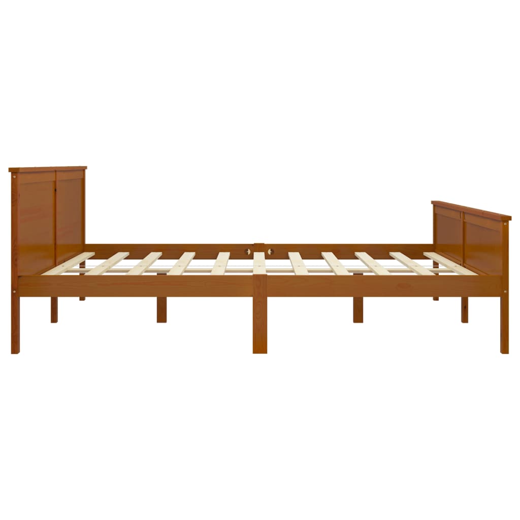 Bed Frame | Honey Brown | Solid Pine Wood, Plywood | Double |  Durable