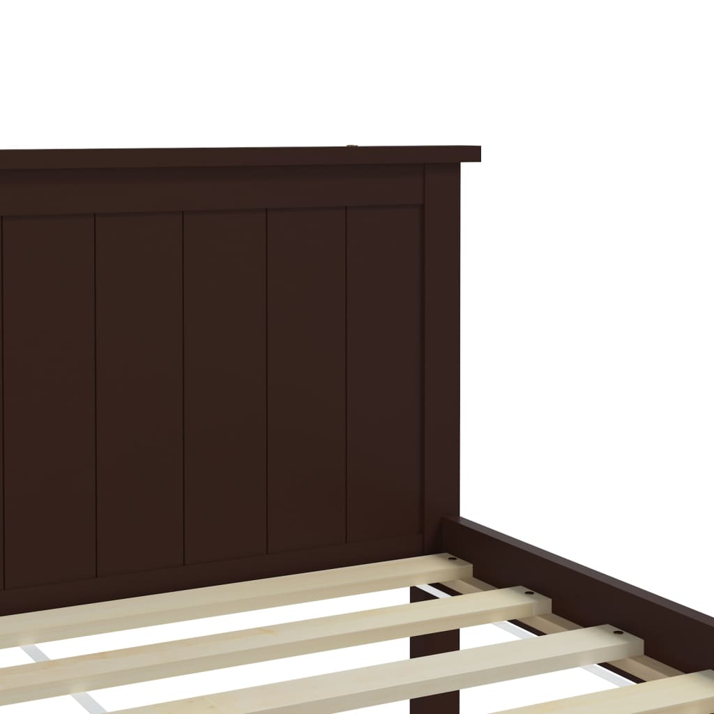 Bed Frame without Mattress Dark Brown Solid Wood Pine 90x200 cm