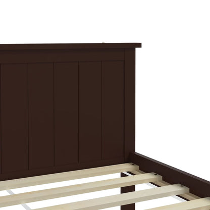 Bed Frame without Mattress Dark Brown Solid Wood Pine 160x200 cm