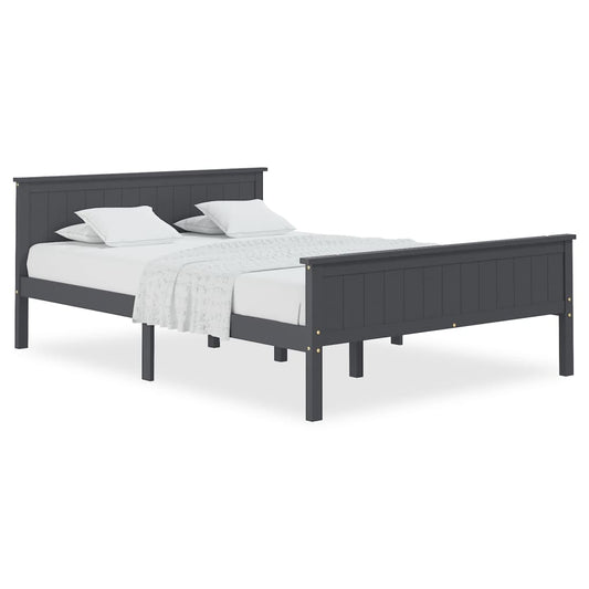 Bed Frame | Grey | Solid pine wood, Plywood | 160x200 cm | Minimalist