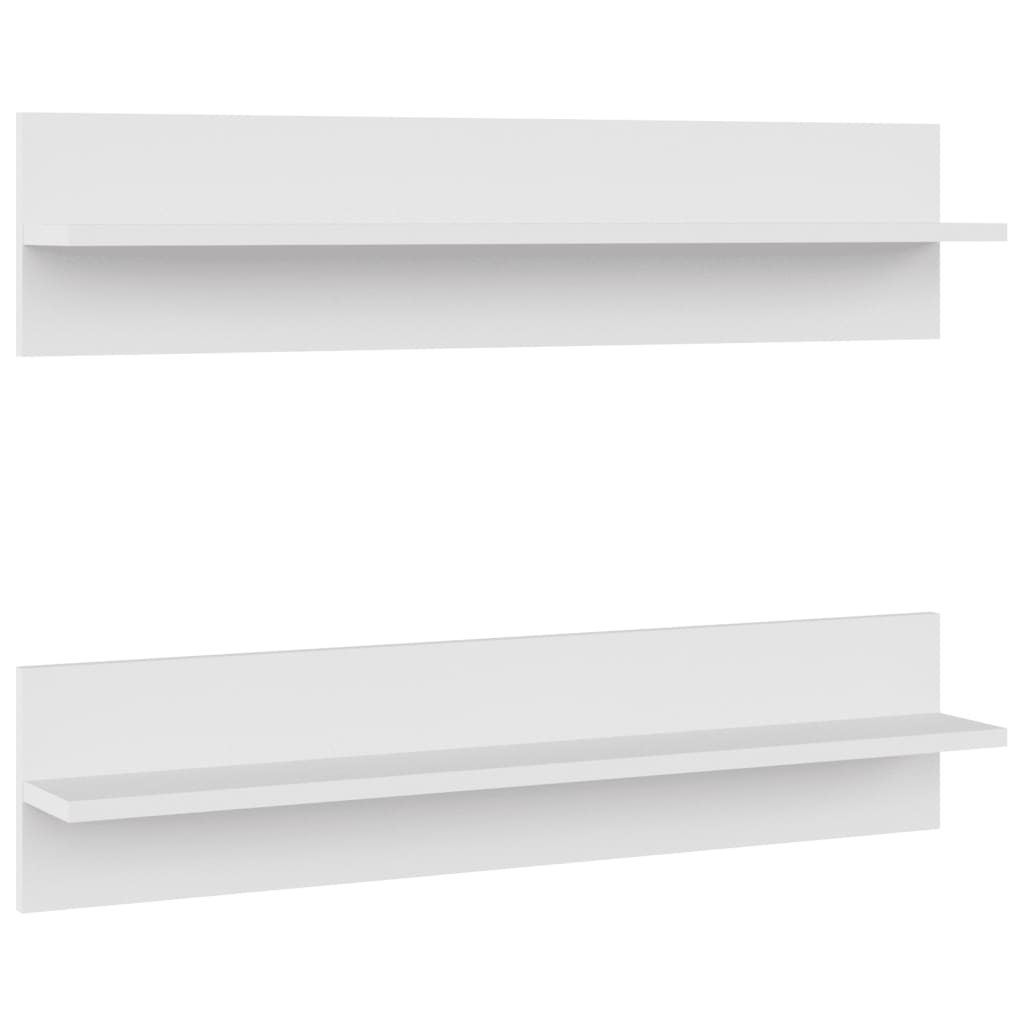 Wall Shelf 2 pcs White 80x11.5x18 cm Engineered Wood