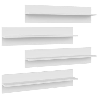 Wall Shelf 4 pcs White 80x11.5x18 cm Engineered Wood