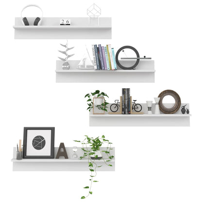 Wall Shelf 4 pcs White 80x11.5x18 cm Engineered Wood