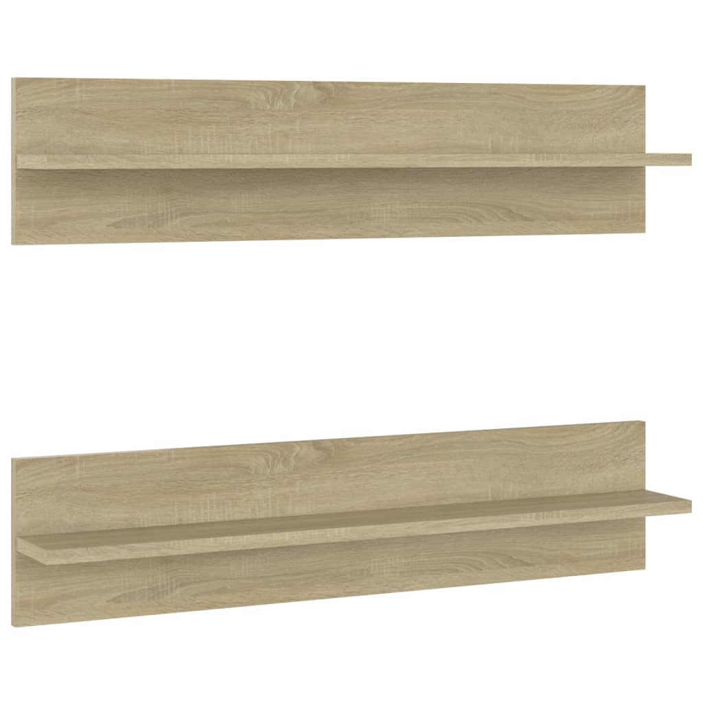 Wall Shelf 2 pcs Sonoma Oak 80x11.5x18 cm Engineered Wood