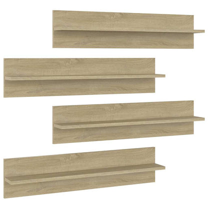 Wall Shelf 4 pcs Sonoma Oak 80x11.5x18 cm Engineered Wood