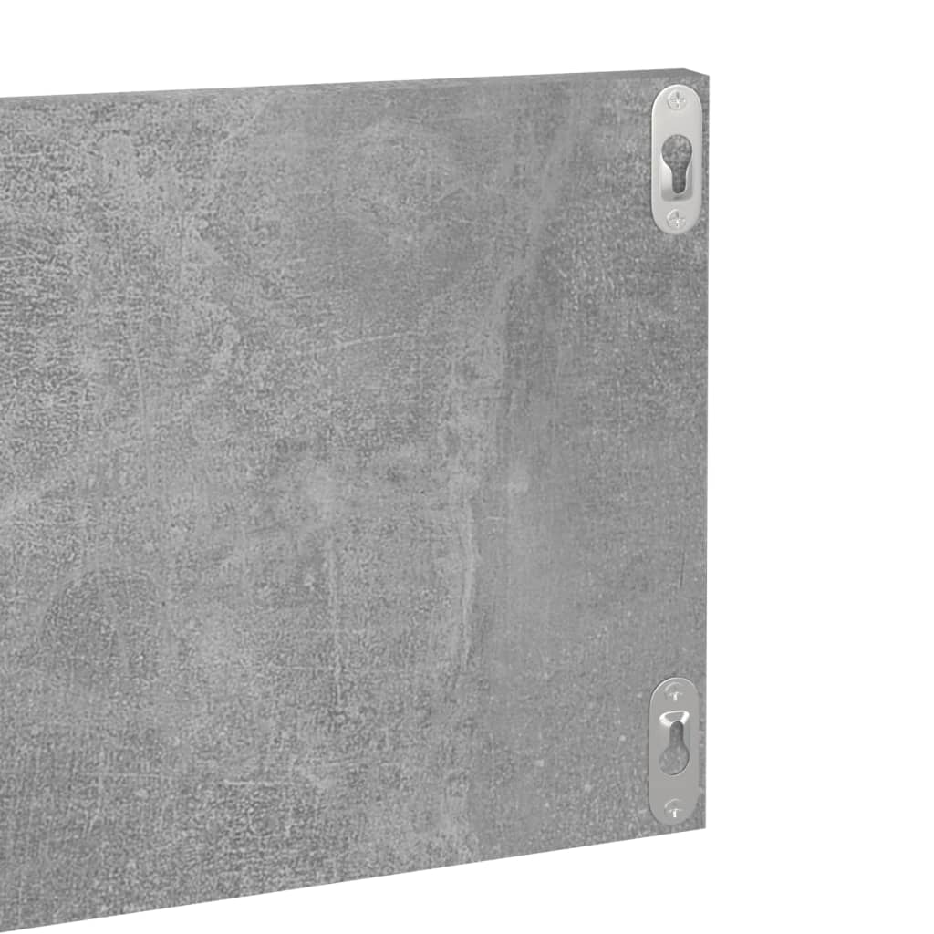 Wall Shelf 2 pcs Concrete Grey 80x11.5x18 cm Engineered Wood