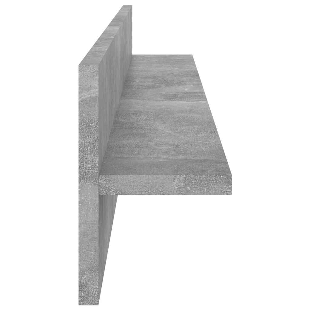 Wall Shelf 4 pcs Concrete Grey 80x11.5x18 cm Engineered Wood