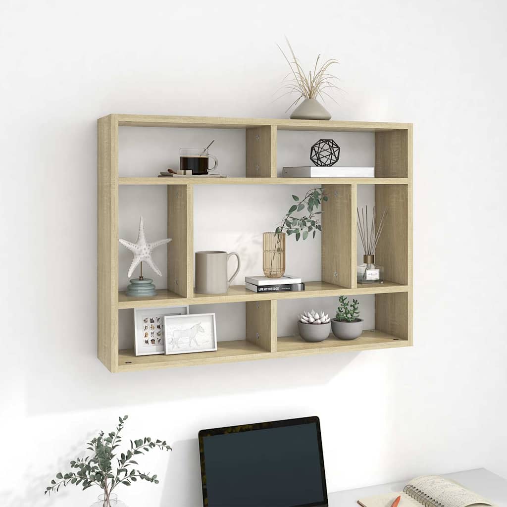 Wall Shelf Sonoma Oak 75x16x55 cm Engineered Wood