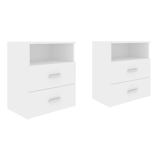 803273 vidaXL Bed Cabinets 2 pcs White 50x32x60 cm