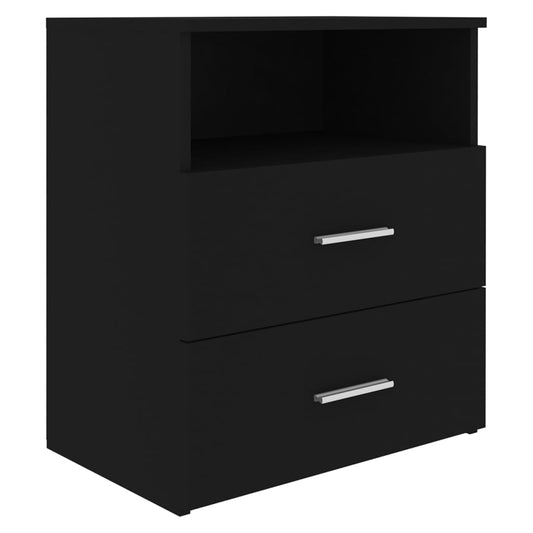 803274 vidaXL Bed Cabinet Black 50x32x60 cm