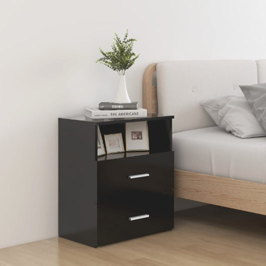 803274 vidaXL Bed Cabinet Black 50x32x60 cm