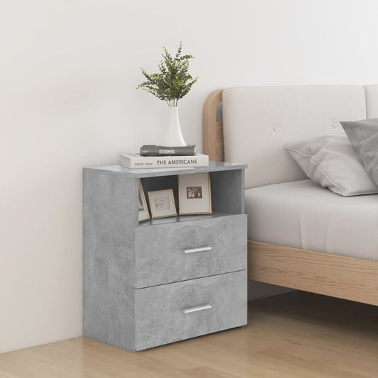 803280 vidaXL Bed Cabinet Concrete Grey 50x32x60 cm