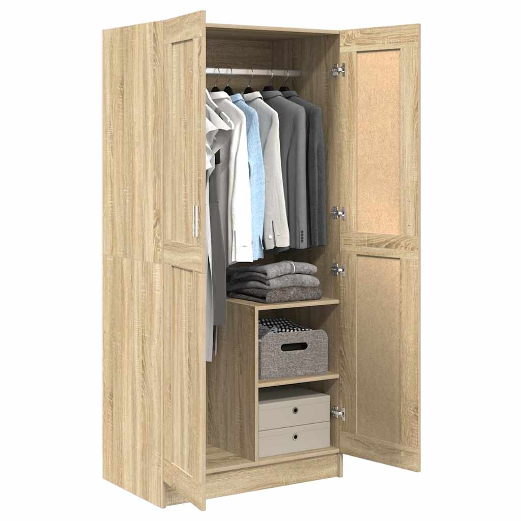 803437 vidaXL Wardrobe Sonoma Oak 82,5x51,5x180 cm Engineered Wood