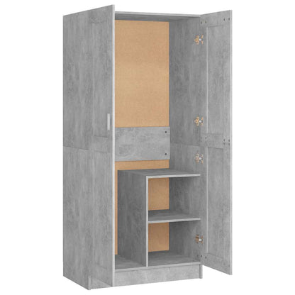 803438 vidaXL Wardrobe Concrete Grey 82,5x51,5x180 cm Engineered Wood