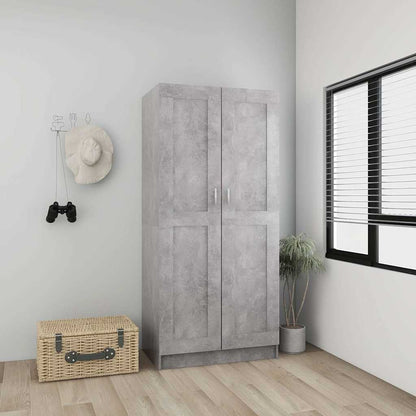 803438 vidaXL Wardrobe Concrete Grey 82,5x51,5x180 cm Engineered Wood