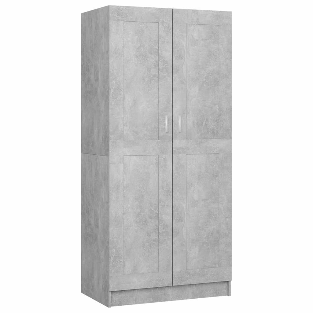 803438 vidaXL Wardrobe Concrete Grey 82,5x51,5x180 cm Engineered Wood
