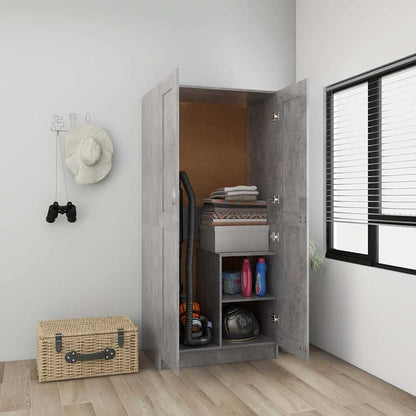 803438 vidaXL Wardrobe Concrete Grey 82,5x51,5x180 cm Engineered Wood