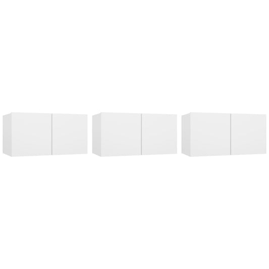 Hanging TV Cabinets 3 pcs White 60x30x30 cm