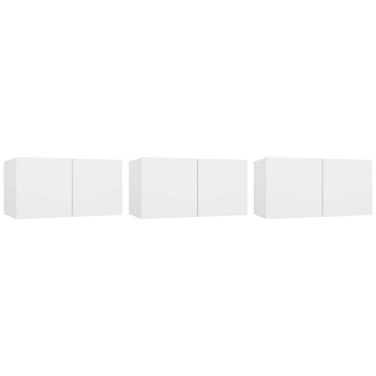 804510 vidaXL 3 Piece Hanging TV Cabinet Set White 60x30x30 cm