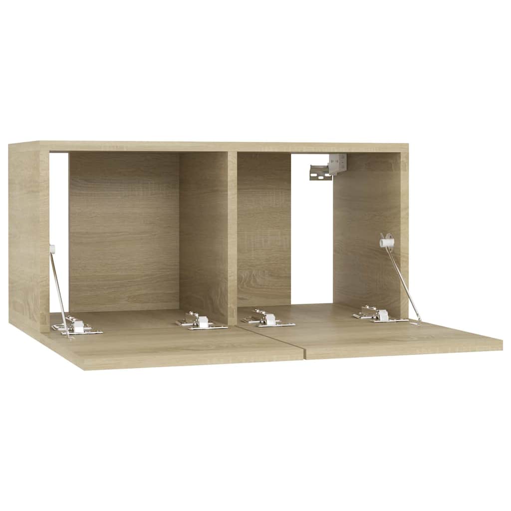 804518 vidaXL 2 Piece Hanging TV Cabinet Set Sonoma Oak 60x30x30 cm