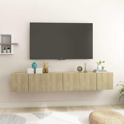 804519 vidaXL 3 Piece Hanging TV Cabinet Set Sonoma Oak 60x30x30 cm