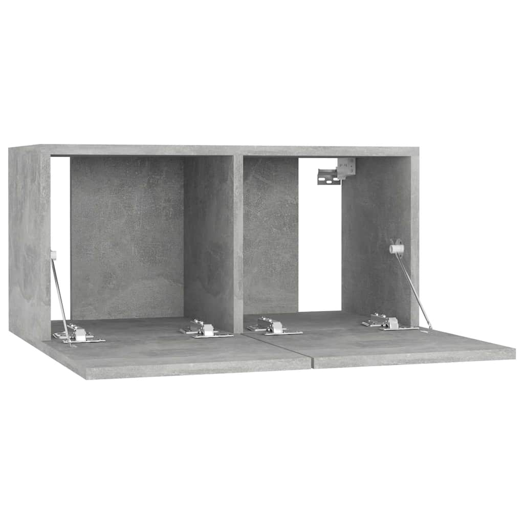 804521 vidaXL 2 Piece Hanging TV Cabinet Set Concrete Grey 60x30x30 cm