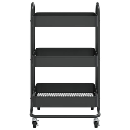 3-Tier Trolley Black 43x34x79 cm Steel