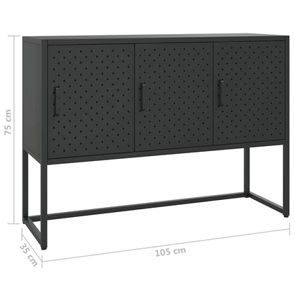 335868 vidaXL Sideboard Black 105x35x75 cm Steel