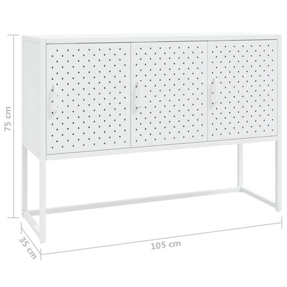 Sideboard White 105x35x75 cm Steel