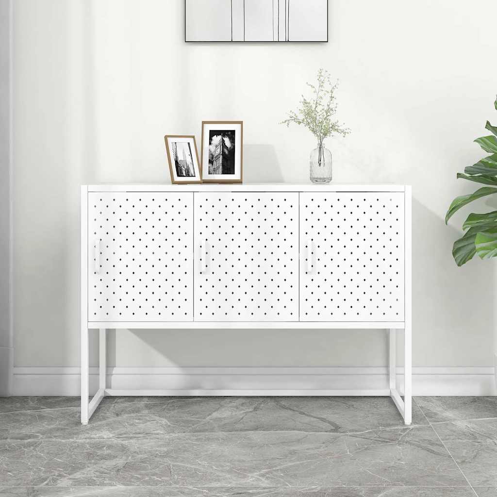 335869 vidaXL Sideboard White 105x35x75 cm Steel