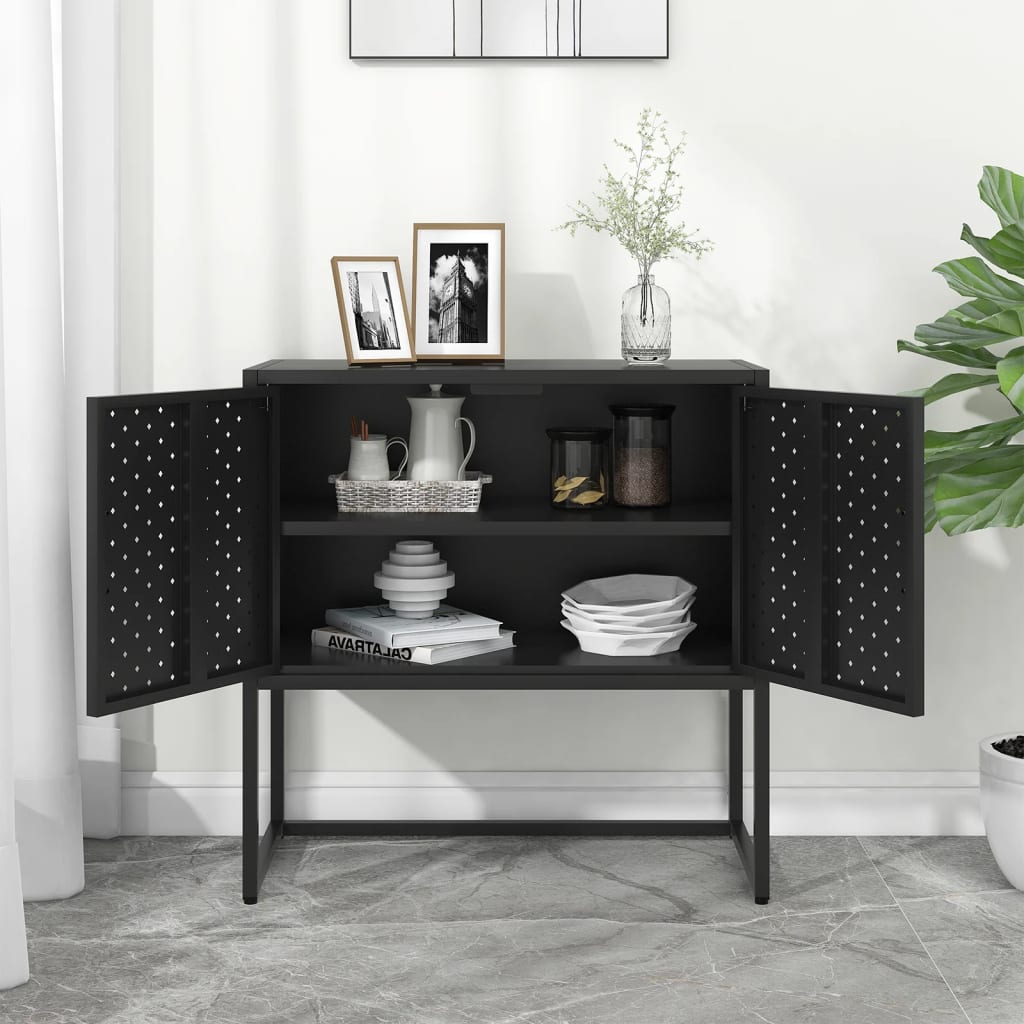 Sideboard Black 75x35x75 cm Steel