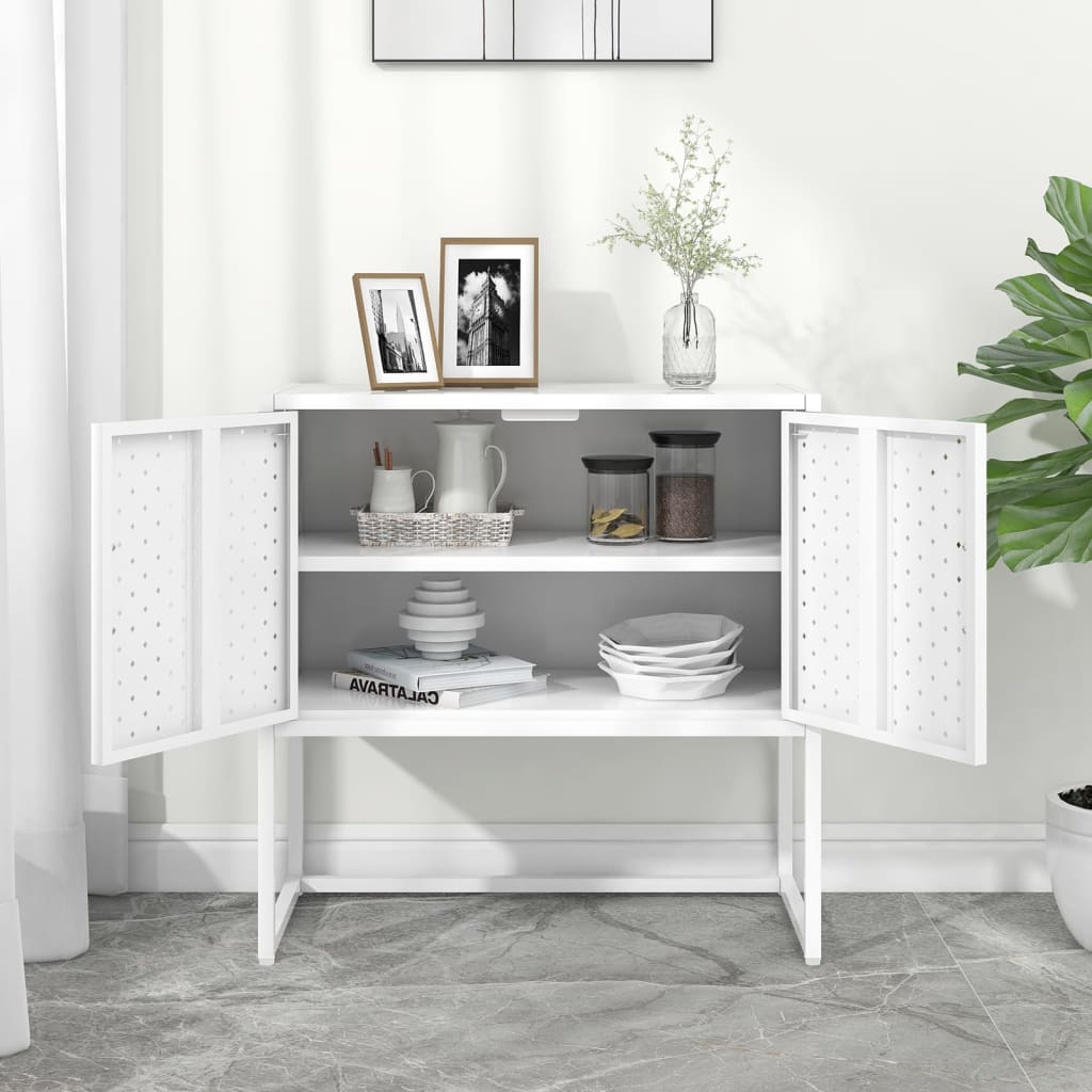 Sideboard White 75x35x75 cm Steel
