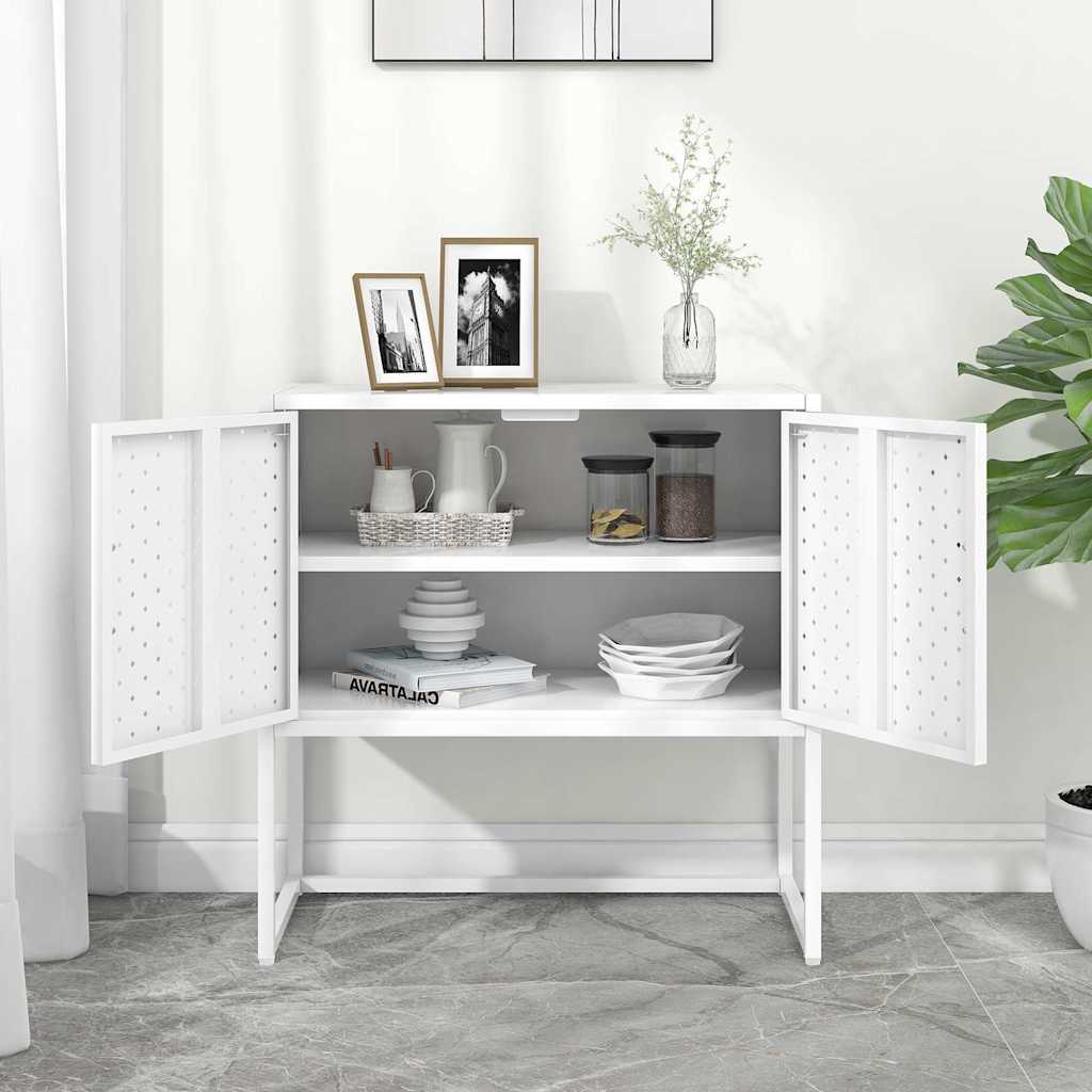 335872 vidaXL Sideboard White 75x35x75 cm Steel