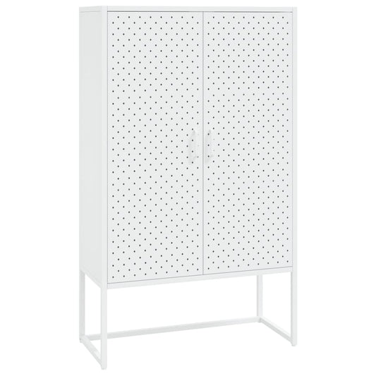 Highboard White 80x35x135 cm Steel