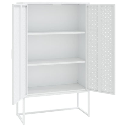 Highboard White 80x35x135 cm Steel
